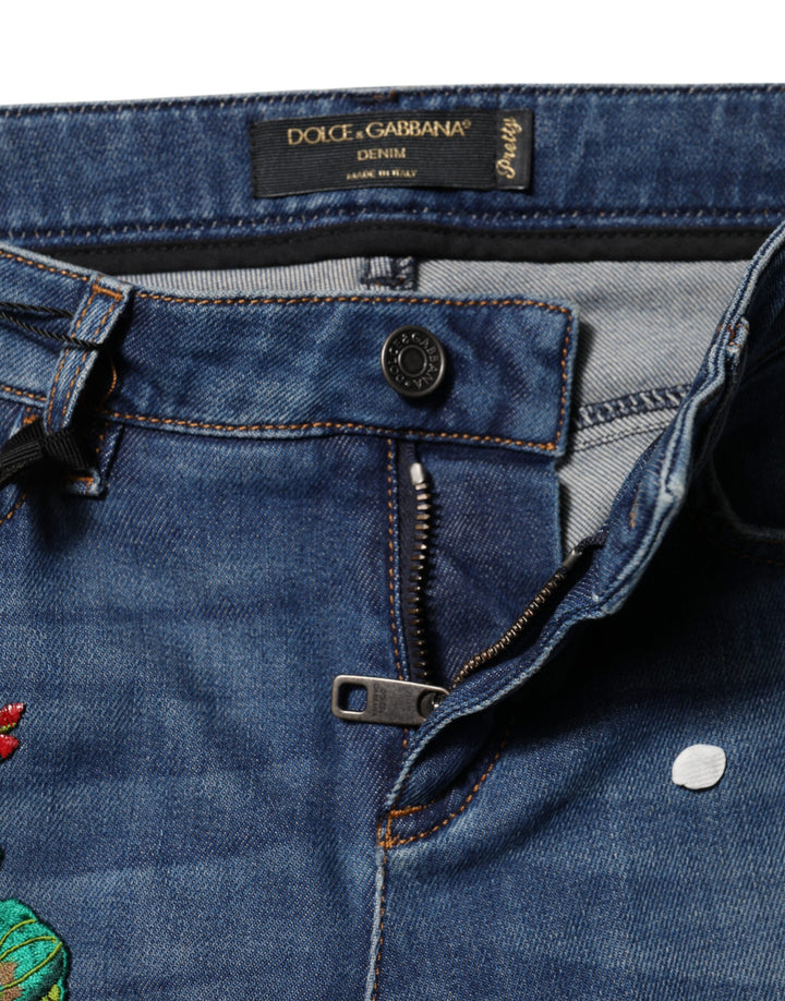 Dolce &amp; Gabbana Sample Sale Dolce &amp; Gabbana Blue Cotton Mid Waist Skinny Denim Jeans - | Designer outlet