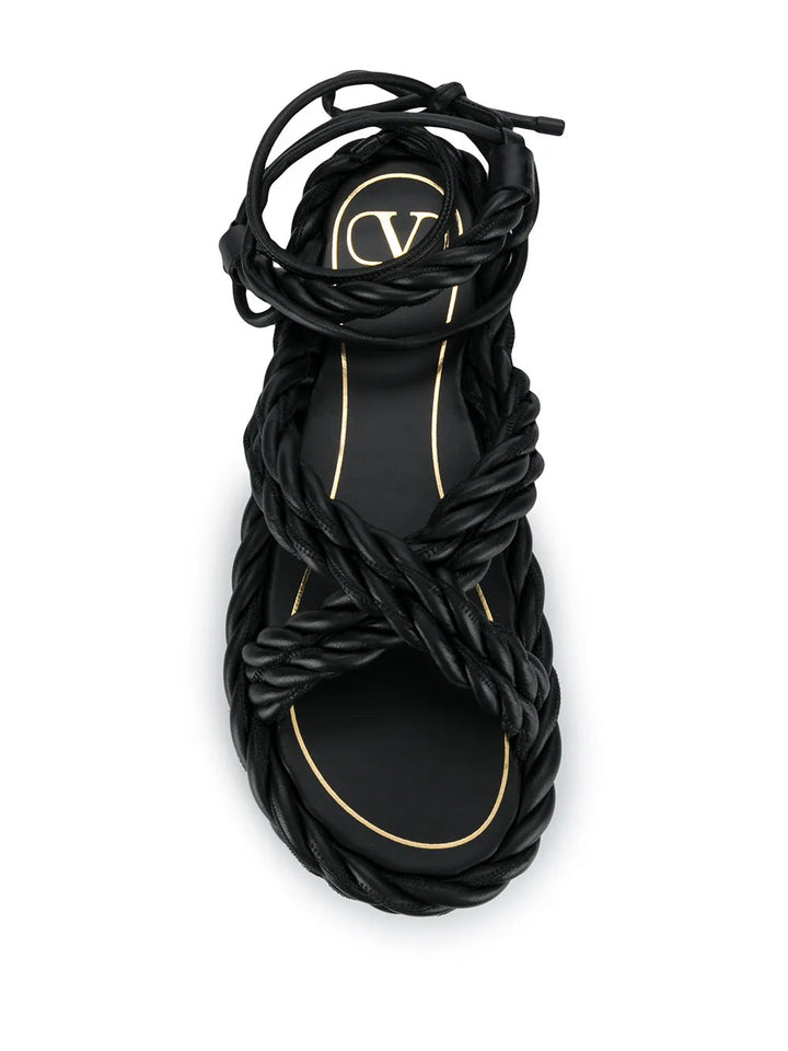 Valentino The Rope Ankle-Tie Sandals