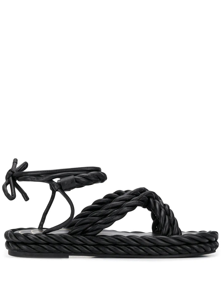 Valentino The Rope Ankle-Tie Sandals
