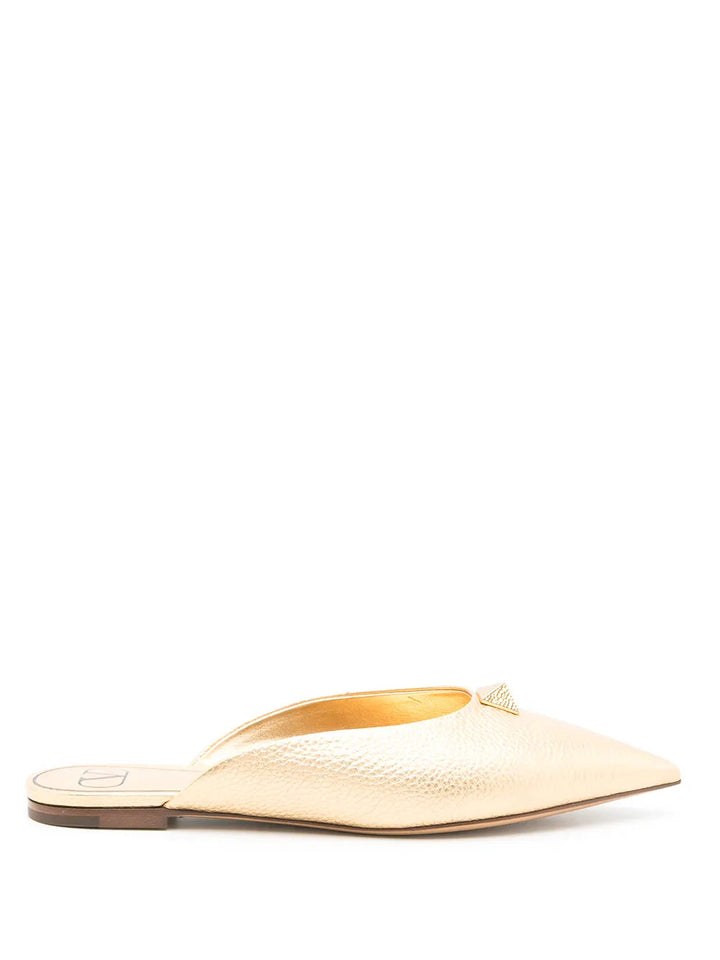Valentino Garavani Roman Stud Metallic Mules