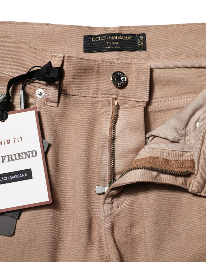 Dolce &amp; Gabbana Sample Sale Dolce &amp; Gabbana Brown Cotton Boyfriend Denim Trousers Jeans - | Designer outlet