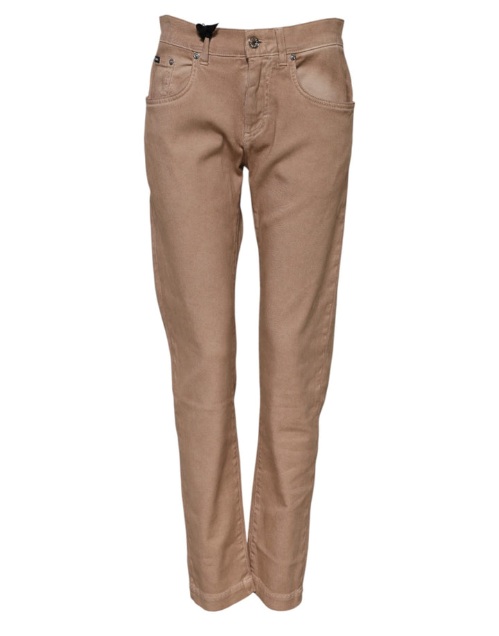 Dolce &amp; Gabbana Sample Sale Dolce &amp; Gabbana Brown Cotton Boyfriend Denim Trousers Jeans - | Designer outlet