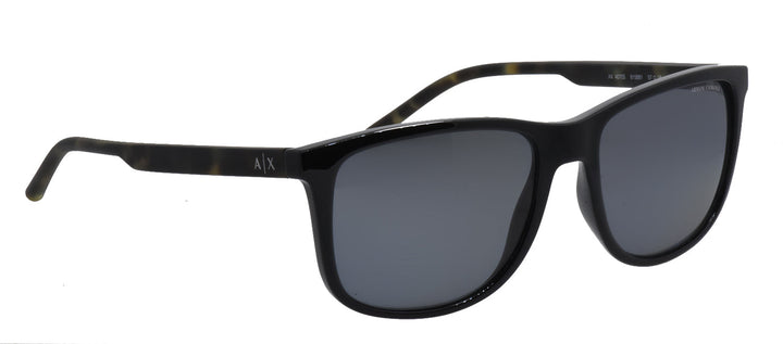 Armani Exchange AX 4070S 815881 Pillow Plastic Black Sunglasses with Grey Polarized Lens