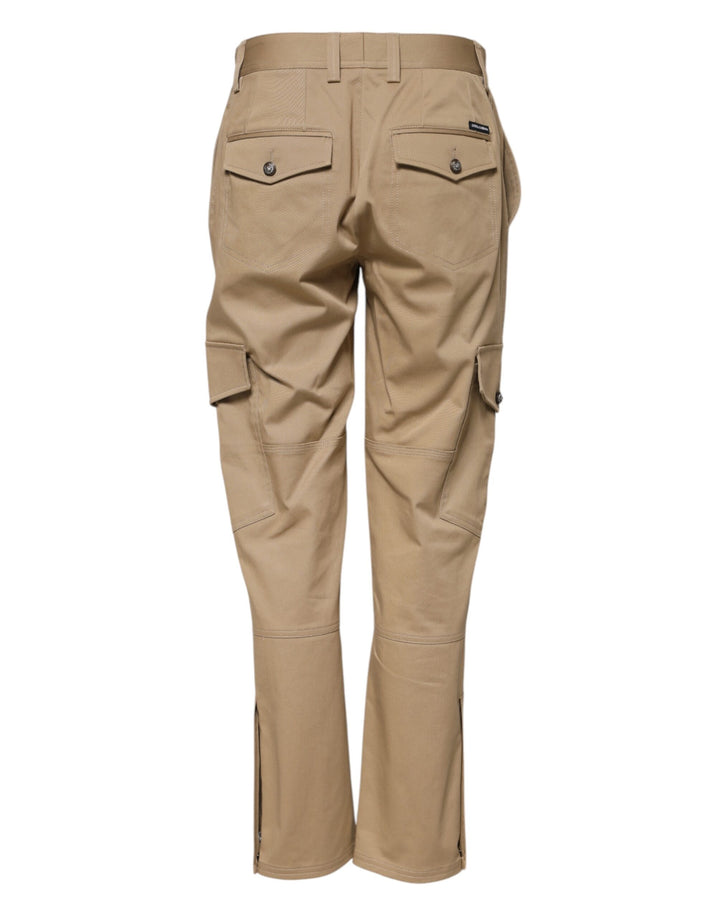 Dolce &amp; Gabbana Sample Sale Dolce &amp; Gabbana Beige Mid Waist Cargo Tapered Pants - | Designer outlet