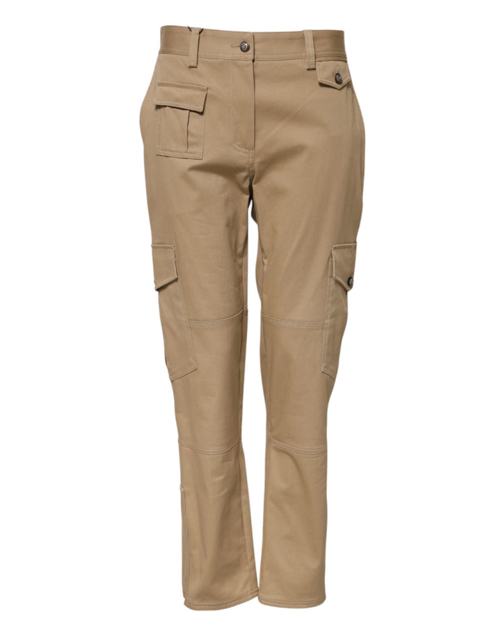 Dolce &amp; Gabbana Sample Sale Dolce &amp; Gabbana Beige Mid Waist Cargo Tapered Pants - | Designer outlet