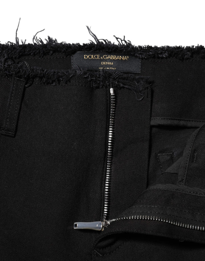Dolce &amp; Gabbana Sample Sale Dolce &amp; Gabbana Black Cotton Mid Waist Flared Denim Jeans - | Designer outlet