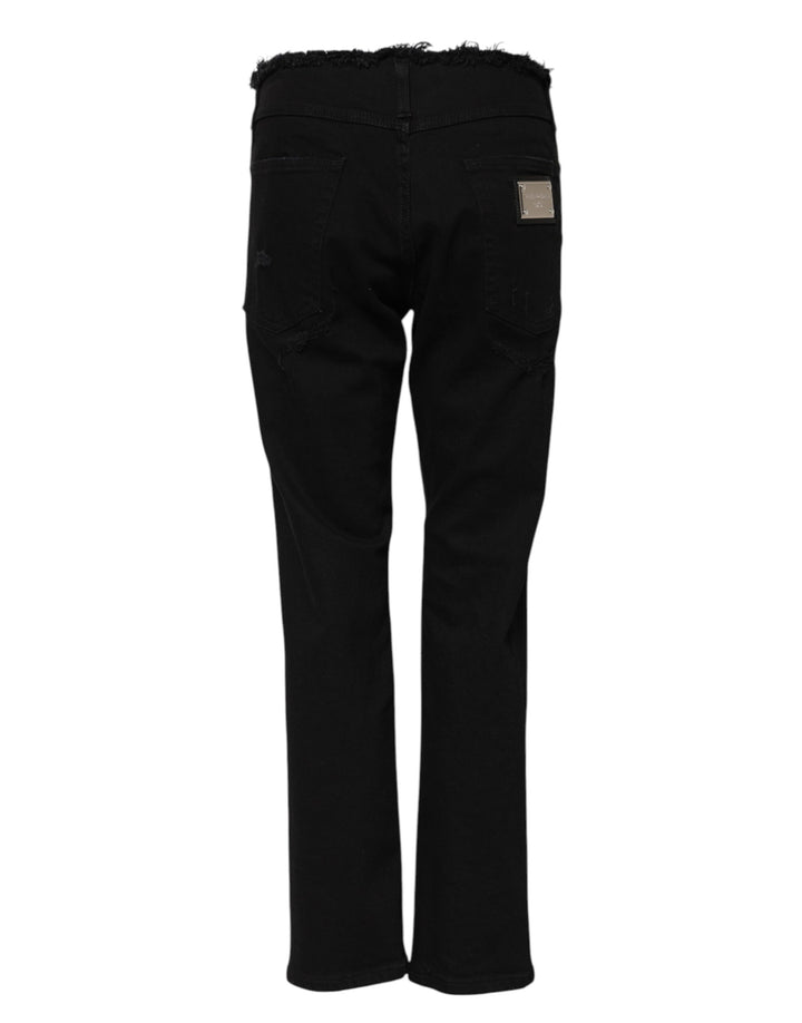 Dolce &amp; Gabbana Sample Sale Dolce &amp; Gabbana Black Cotton Mid Waist Flared Denim Jeans - | Designer outlet