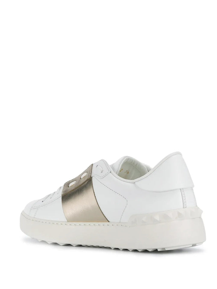 Valentino Open Low-Top Leather Sneakers