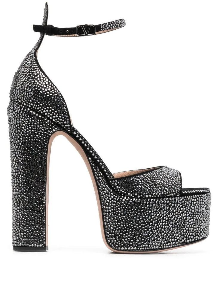 Valentino 170Mm Crystal-Embellished Platform Sandals