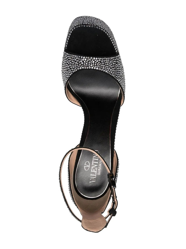 Valentino 170Mm Crystal-Embellished Platform Sandals
