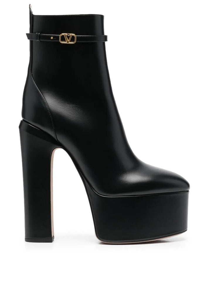 Valentino Tan-Go Leather Platform Boots