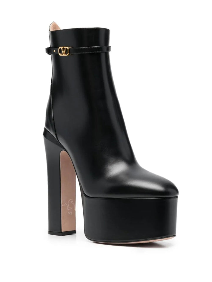 Valentino Tan-Go Leather Platform Boots