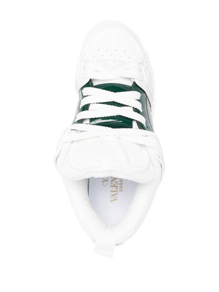 Valentino Leather Round-Toe Sneakers