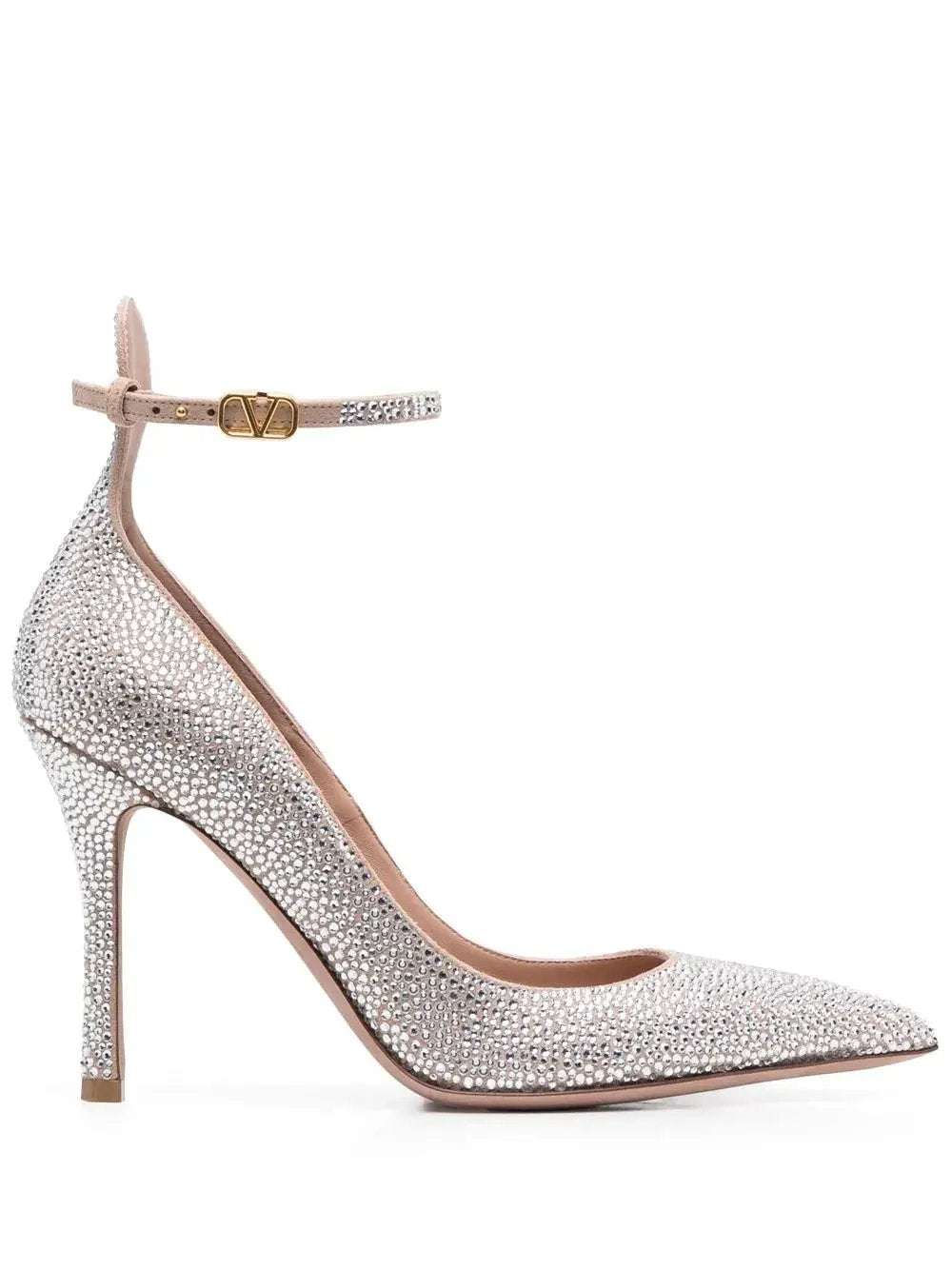Valentino Garavani 100Mm Tan-Go Embellished Pumps