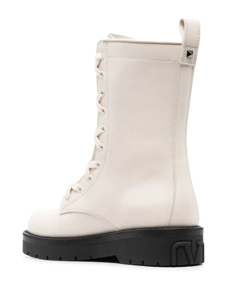Valentino Xcombat Leather Boots