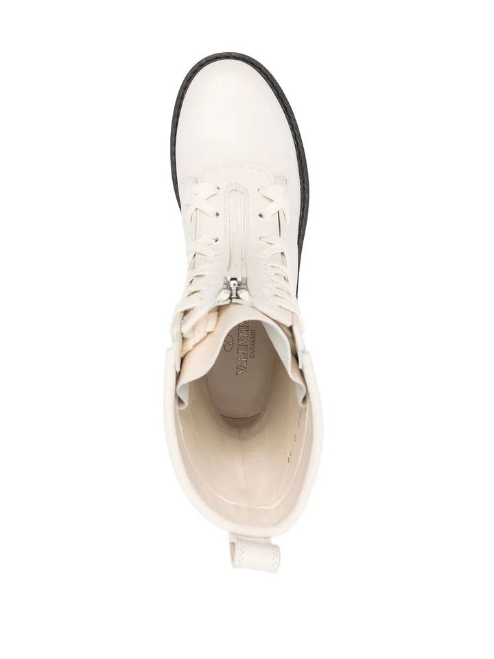 Valentino Xcombat Leather Boots