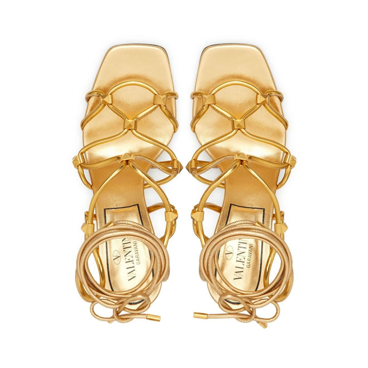 Valentino Garavani Rockstud Net Lace-Up Sandals