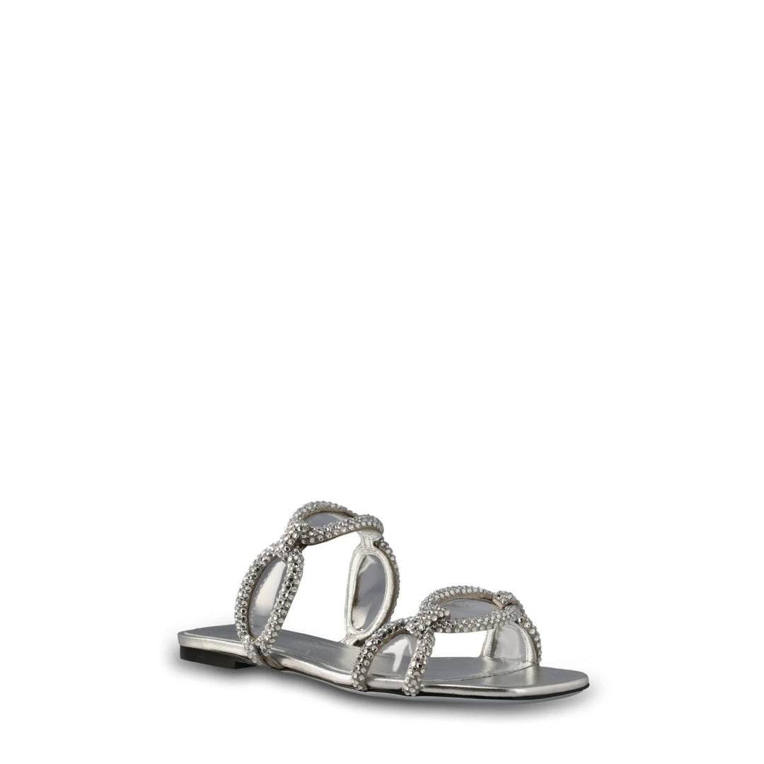 Valentino Garavani Chain Embellished Slip-On Sandals