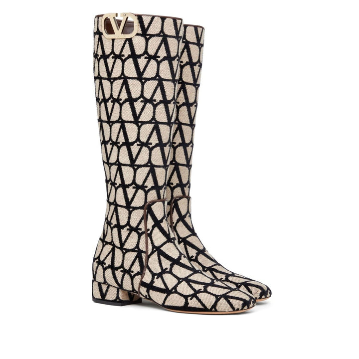 Valentino Garavani V'Logo Type Toile Iconographe Boots