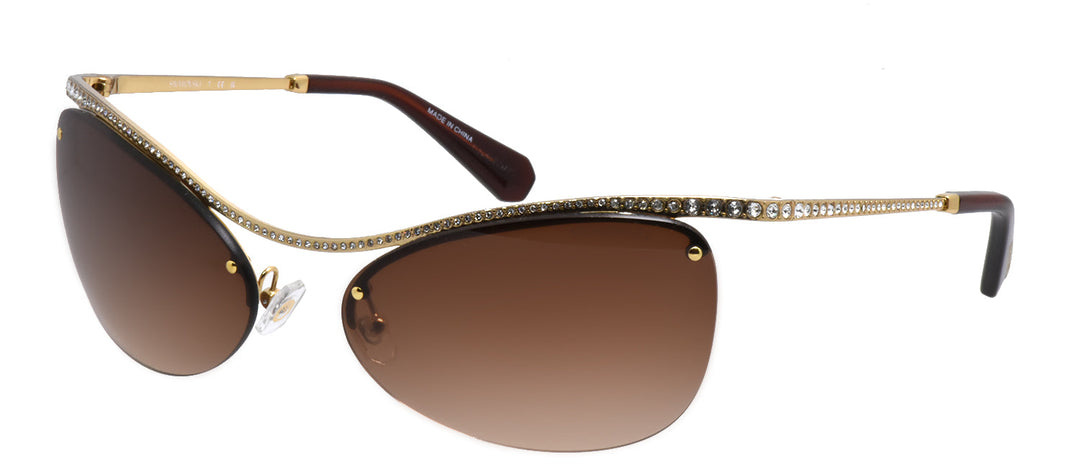 Swarovski SK 7018 400474 Irregular Metal Gold Sunglasses with Brown Gradient Lens