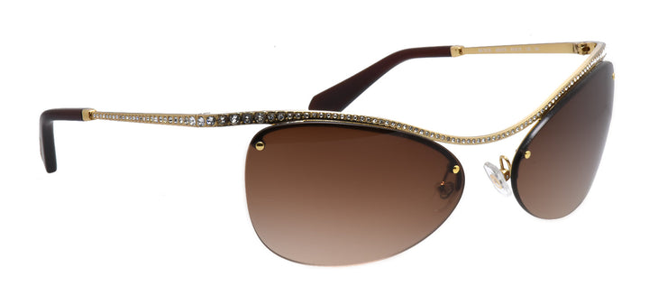 Swarovski SK 7018 400474 Irregular Metal Gold Sunglasses with Brown Gradient Lens