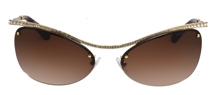 Swarovski SK 7018 400474 Irregular Metal Gold Sunglasses with Brown Gradient Lens