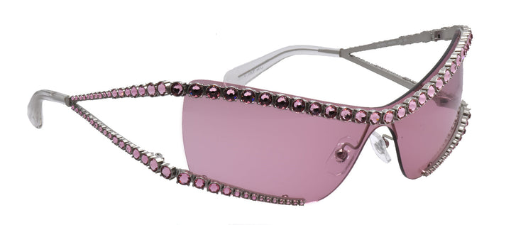 Swarovski SK 7022 402384 Irregular Metal Silver Sunglasses with Pink Lens