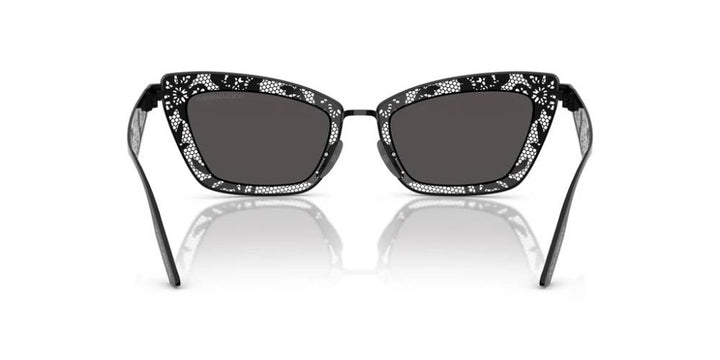 Dolce & Gabbana DG 2311 01/87 Cat-Eye Metal Black Sunglasses with Grey Lens