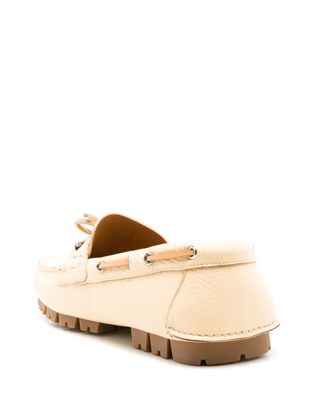 Ferragamo Injected Rock Leather Loafers in NEUTRALS