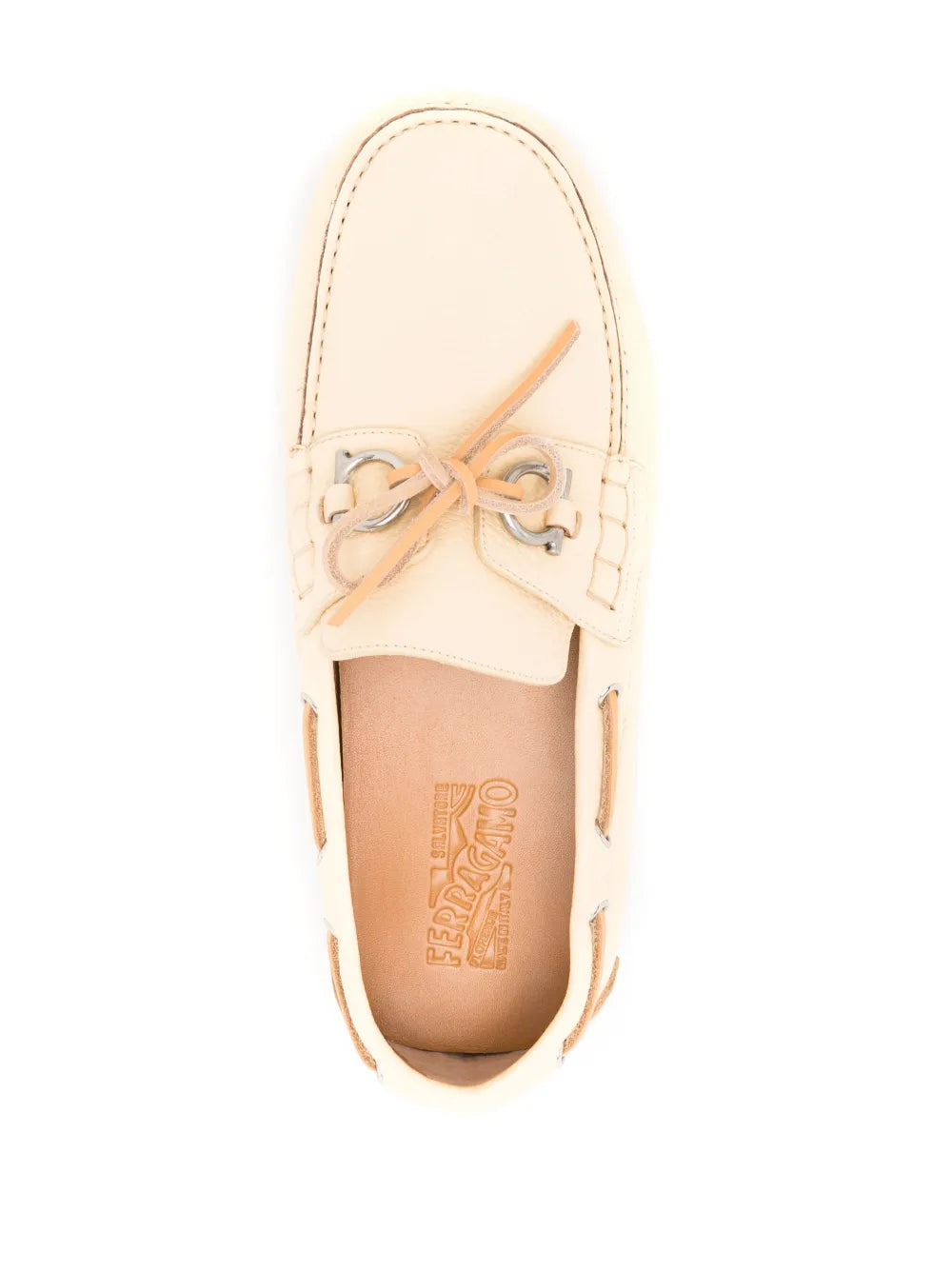 Ferragamo Injected Rock Leather Loafers in NEUTRALS