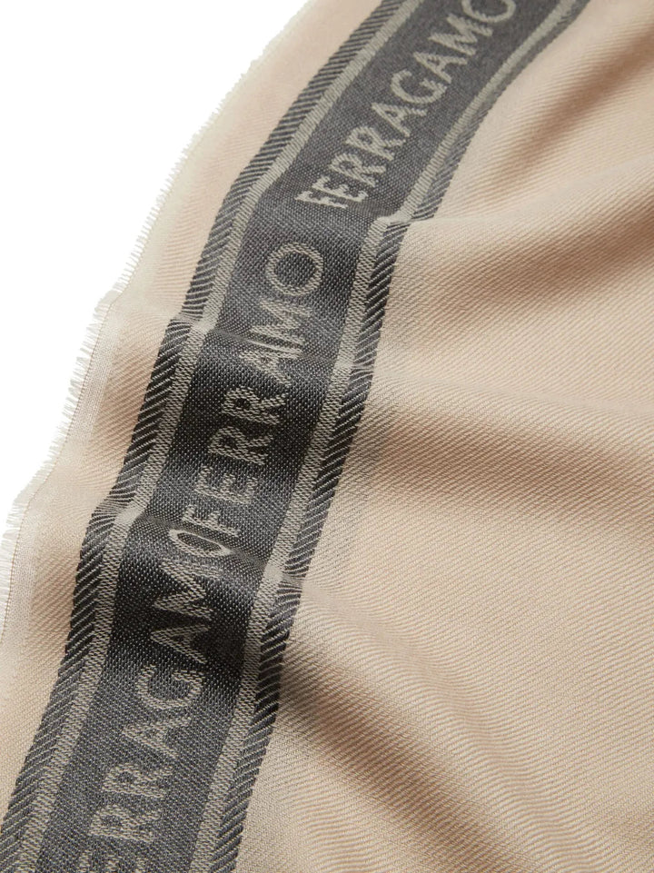 Ferragamo Color-Block Logo-Print Scarf