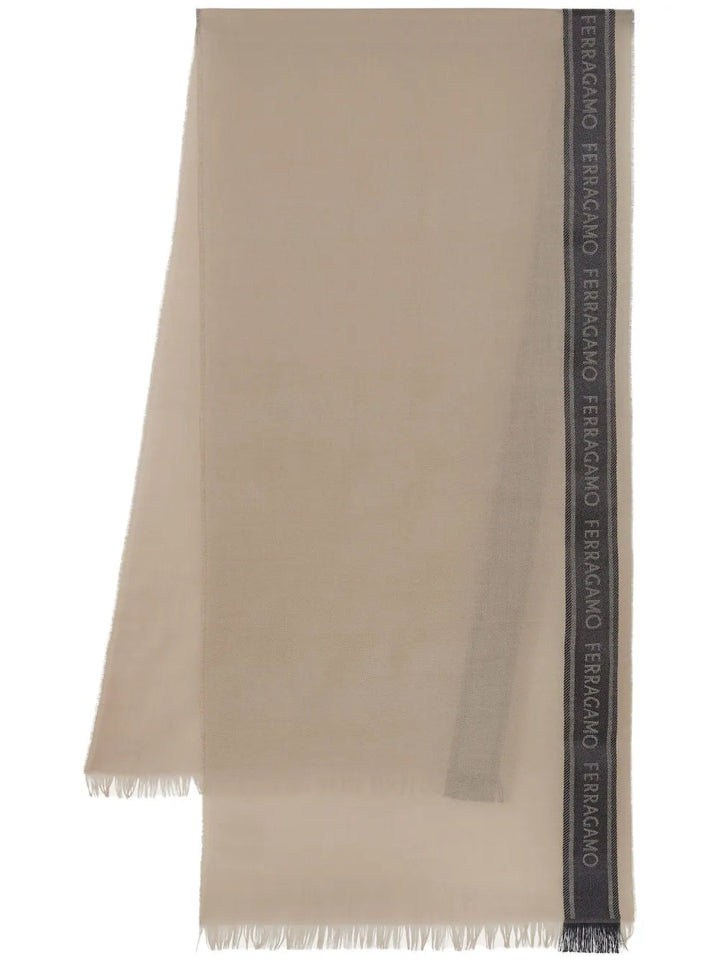 Ferragamo Color-Block Logo-Print Scarf