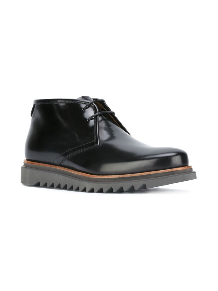Ferragamo Patent Desert Boots