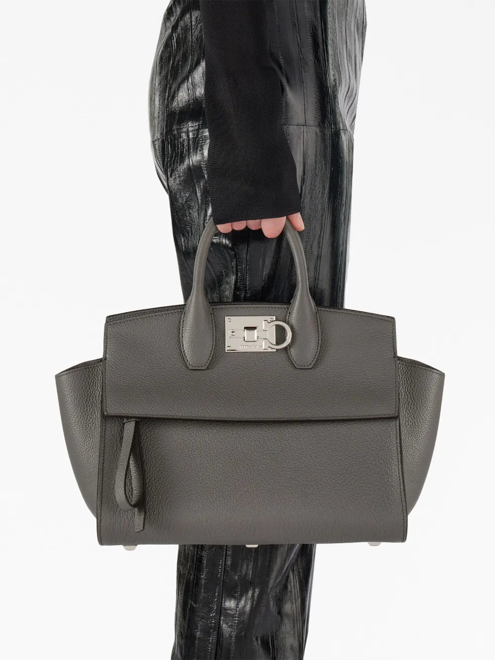Ferragamo Studio Logo-Plaque Tote Bag