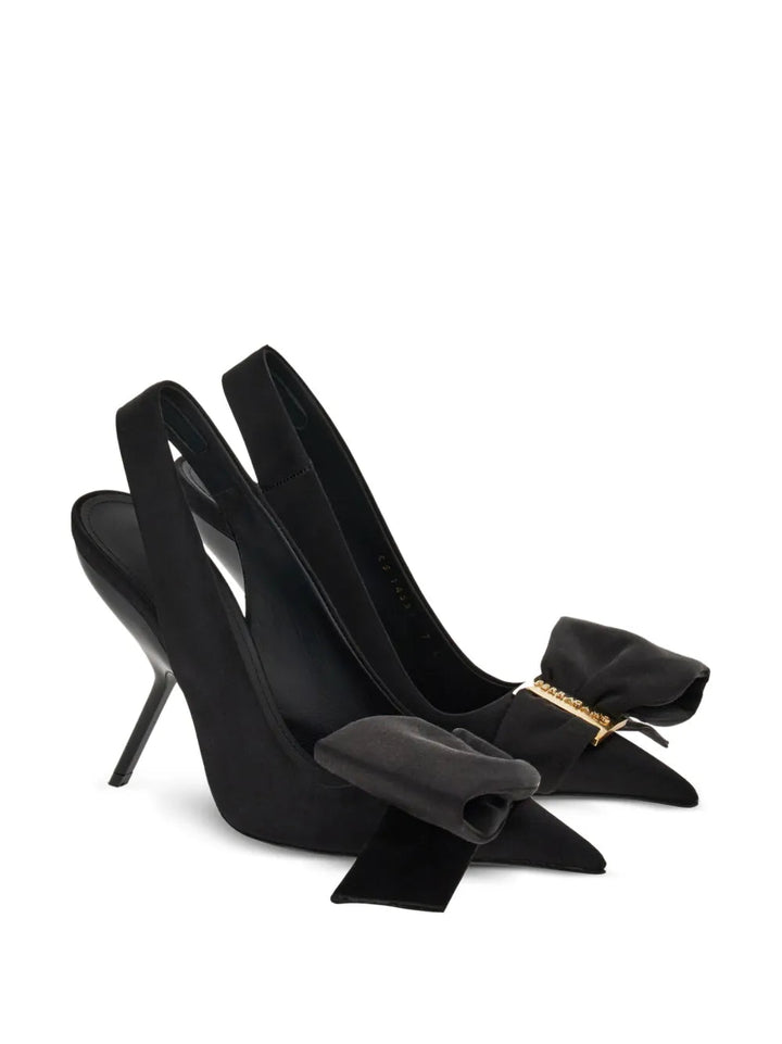 Ferragamo 105Mm Bow Slingback Pumps