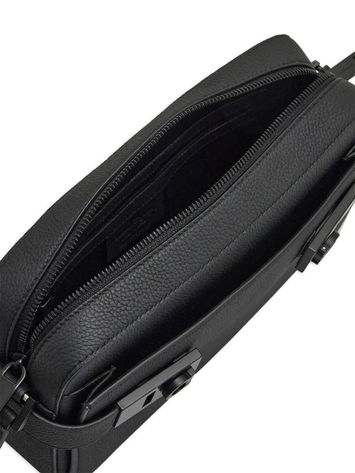 Ferragamo Gancini Buckle Embellished Leather Shoulder Bag