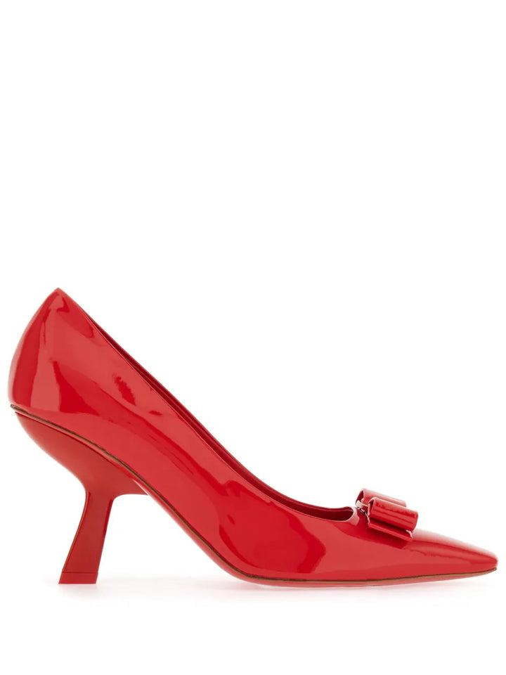 Ferragamo Vara Bow 85Mm Patent Leather Pumps