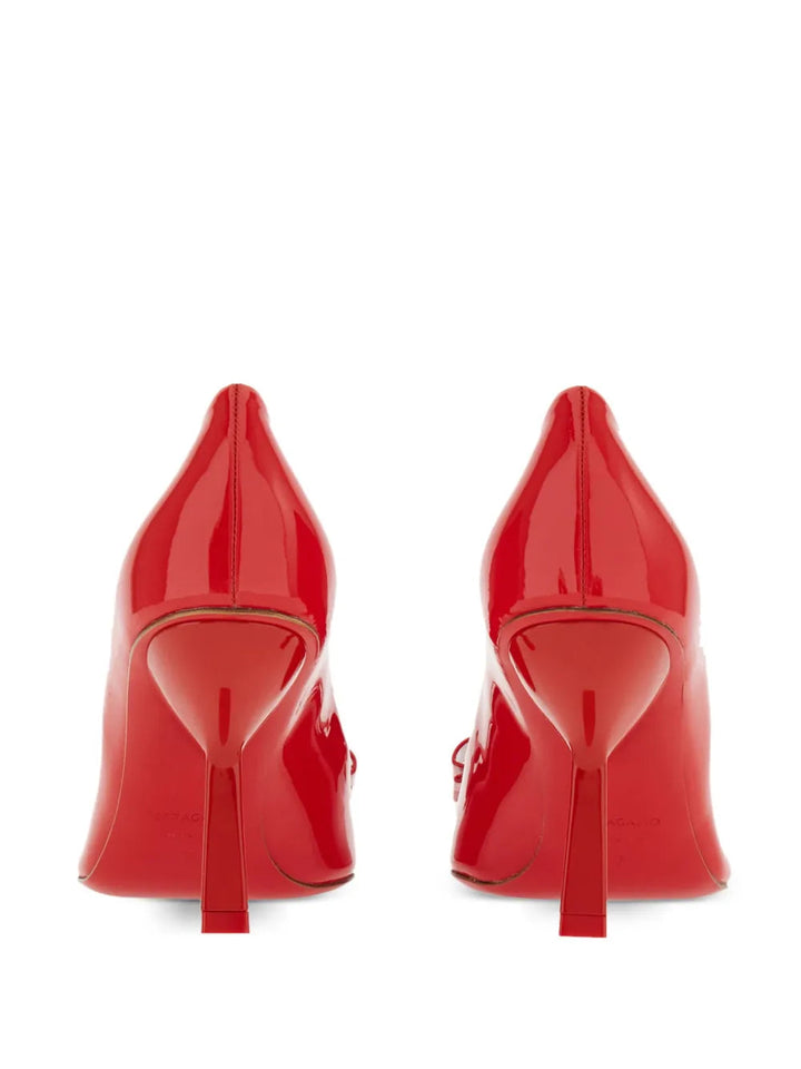 Ferragamo Vara Bow 85Mm Patent Leather Pumps