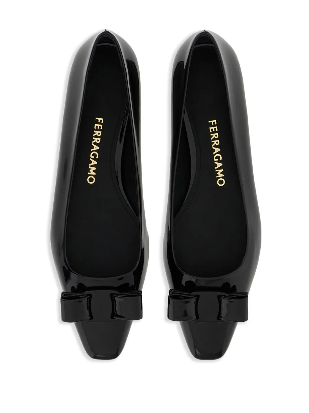 Ferragamo Vara Bow Ballerina Shoes in BLACK