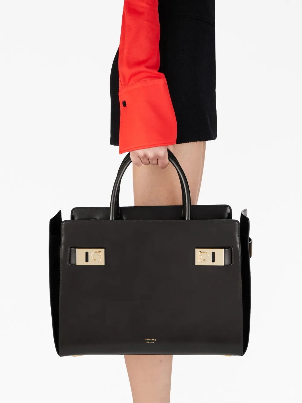 Ferragamo Large Gancini Leather Tote