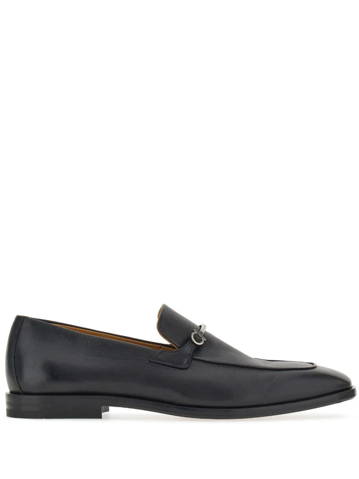 Ferragamo Gancini-Plaque Leather Loafers 021619762601