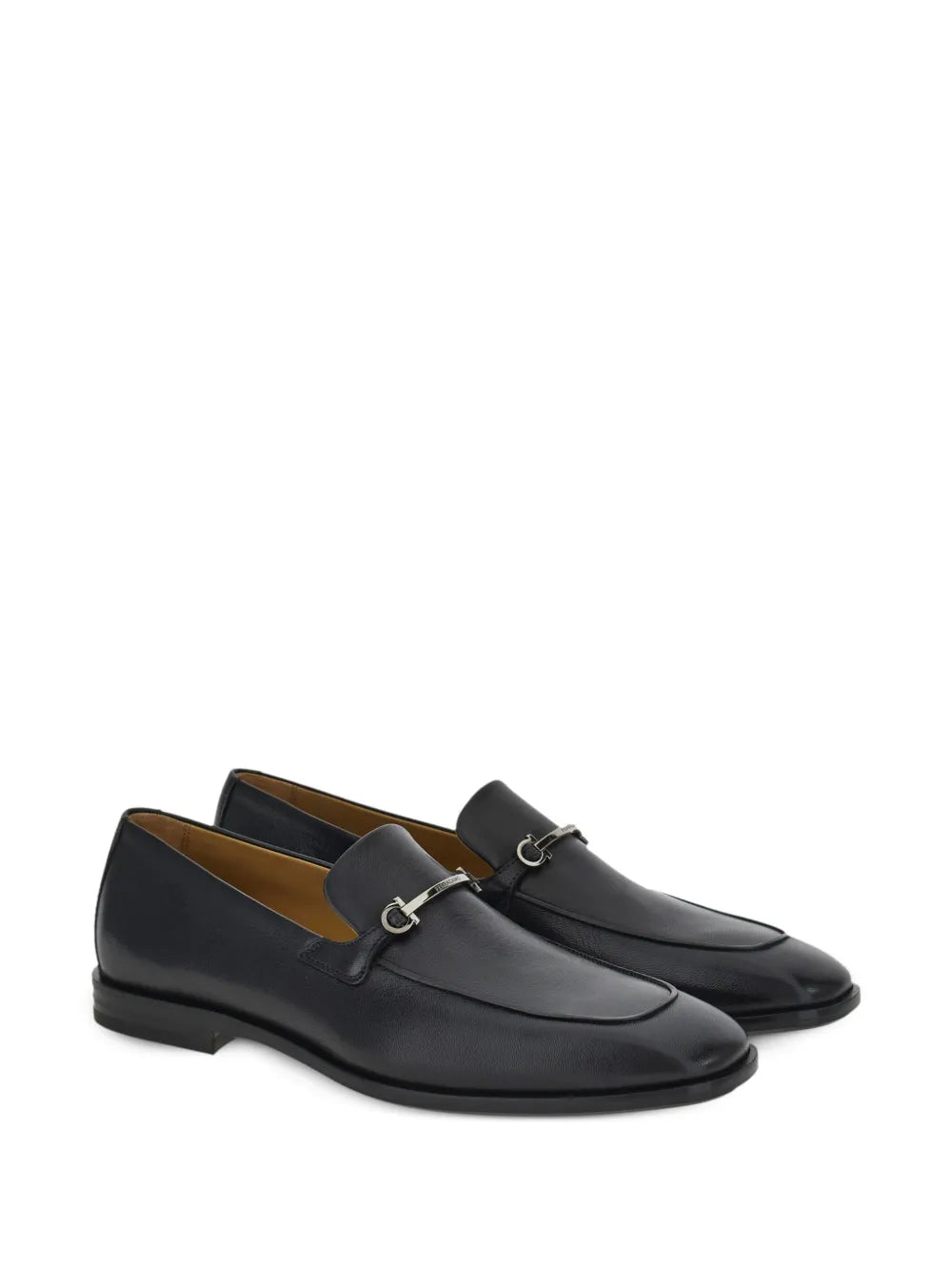 Ferragamo Gancini-Plaque Leather Loafers 021619762601