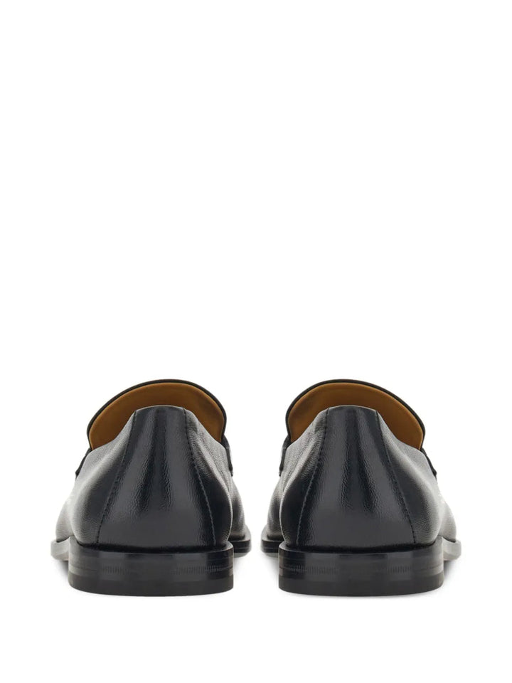 Ferragamo Gancini-Plaque Leather Loafers 021619762601