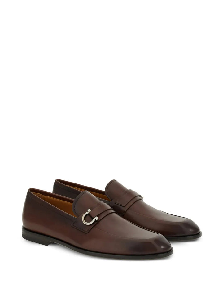 Ferragamo Gancini-Buckle Leather Loafers 021688762607