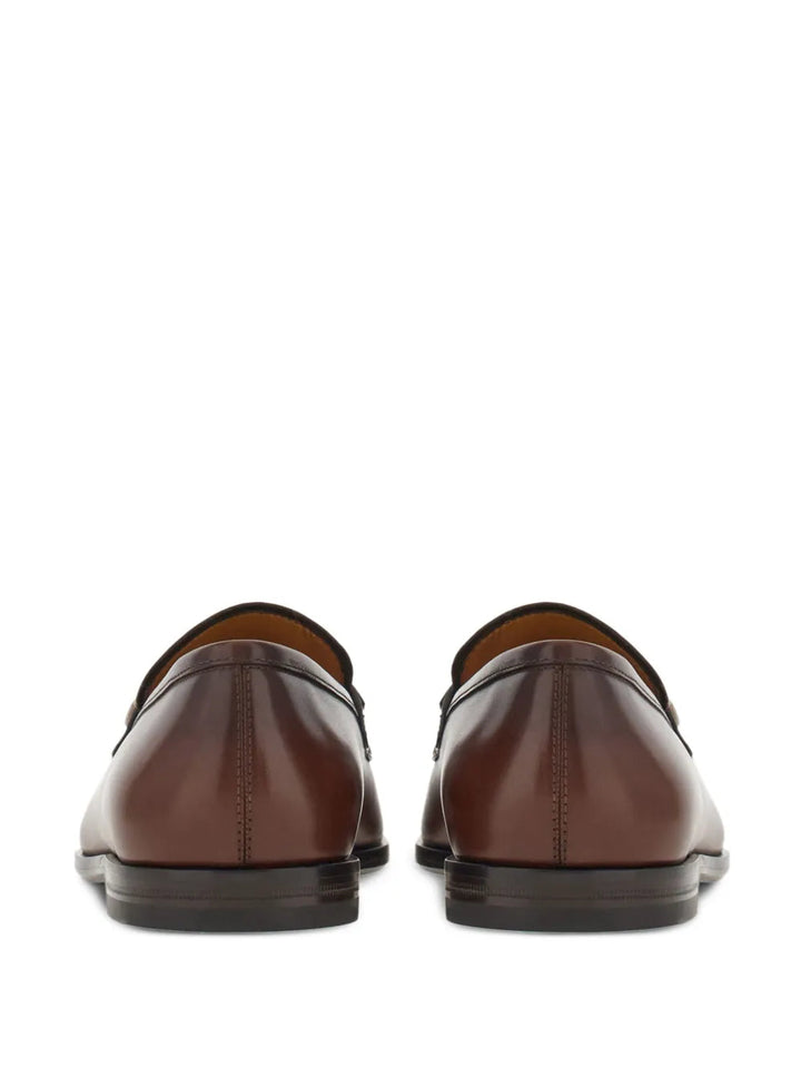 Ferragamo Gancini-Buckle Leather Loafers 021688762607