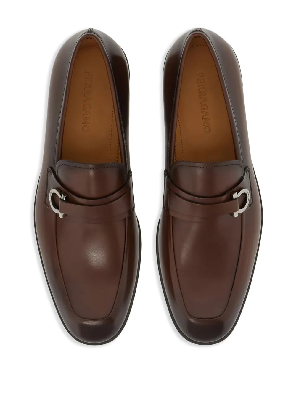 Ferragamo Gancini-Buckle Leather Loafers 021688762607