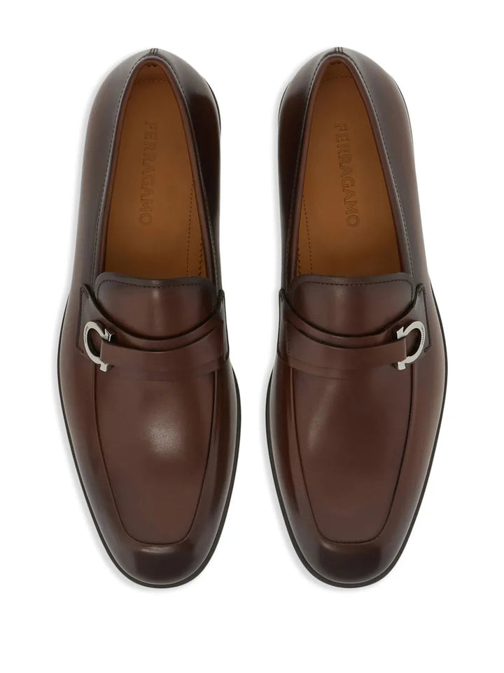 Ferragamo Gancini-Buckle Leather Loafers 021688762607