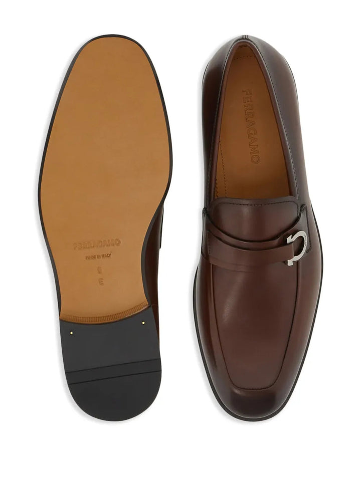 Ferragamo Gancini-Buckle Leather Loafers 021688762607
