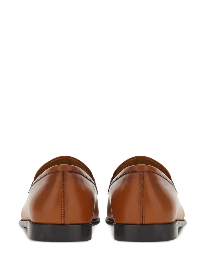Ferragamo Gancini-Plaque Leather Loafers 021669762637