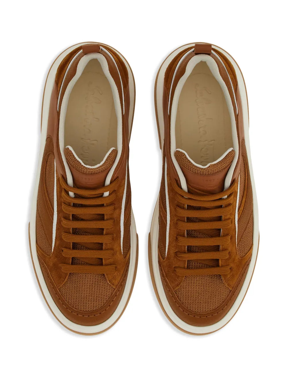 Ferragamo Quilted Panelled-Design Sneakers